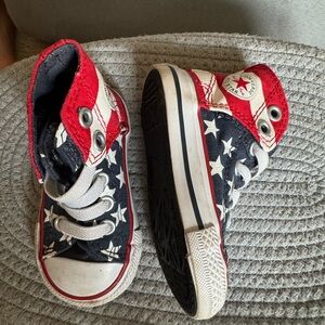 Kids High-Top Sneakers - Red, Blue, and White